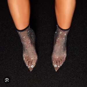 Brand new Simmi Shoes black mesh diamante heels in Onika